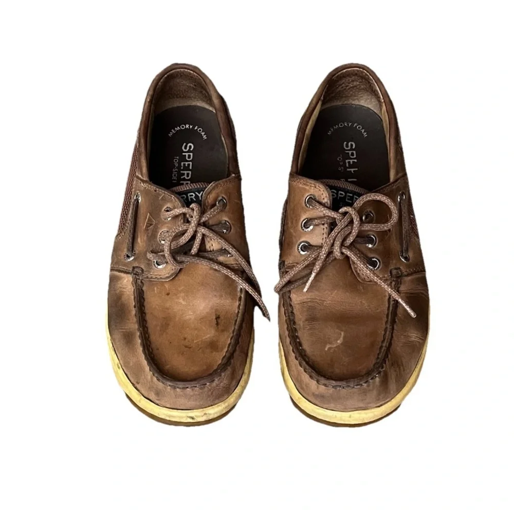Sperry Top-Sider Men’s Boat Shoes Size 9.5 Brown Leather Nautical Preppy Casual